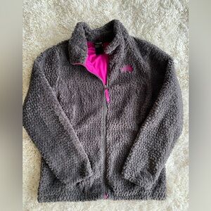 The North Face Kid's Grey/Pink Fuzzy Jacket XL